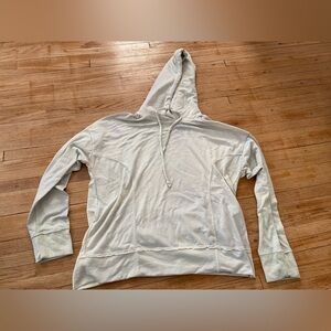 Marika Women L Cream Hoodie Active Sweatshirt Draw String Hood Light Weight